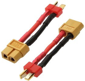 XT60 F to Deans M 14AWG 4CM, Разъём для RC моделей XT60 F to Deans M 14AWG, длина 4 см