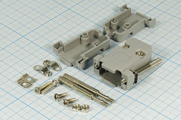 DPT-9C, корпус для D-SUB 9pin с удлиненным винтом (158-09PGT)