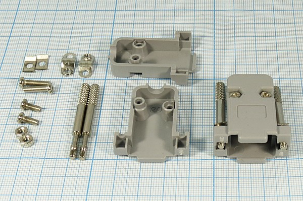 DPT-9C, корпус для D-SUB 9pin с удлиненным винтом (158-09PGT)