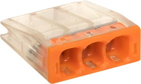 Строительно-монтажная клемма СМК 2273-243(с пастой)3 отверстия 0, 5-2.5мм2(100шт.)EKF PROxima