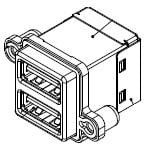 MUSBR-4593-M0, Герметичный разъем USB, вертикальный, прочный, составной, 2 порта, USB Типа A, USB 3.0, Гнездо MUSBR-4593-M0, Герметичный разъем USB, вертикальный, прочный, составной, 2 порта, USB Типа A, USB 3.0, Гнездо