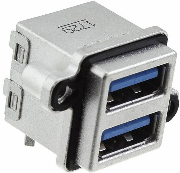 MUSBR-4593-M0, Герметичный разъем USB, вертикальный, прочный, составной, 2 порта, USB Типа A, USB 3.0, Гнездо MUSBR-4593-M0, Герметичный разъем USB, вертикальный, прочный, составной, 2 порта, USB Типа A, USB 3.0, Гнездо