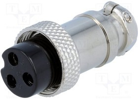 MIC323, Вилка, микрофонный, "мама", PIN 3, на провод, прямой