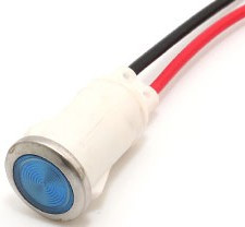 FL1P-12QW-2-B110V, LED Panel Mount Indicators LED BLU 12MM SNAP 110VAC/DC
