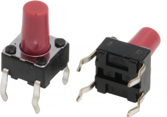 SKHHBSA010, 6mm 9.5mm Round Button 50mA Straight 6mm SPST 12V Plugin Tactile Switches ROHS