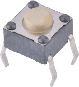 430156043726, White Tactile Switch, SPST 50 mA @ 12 V dc 0.9mm Through Hole