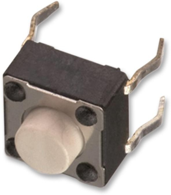 430156043726, White Tactile Switch, SPST 50 mA @ 12 V dc 0.9mm Through Hole