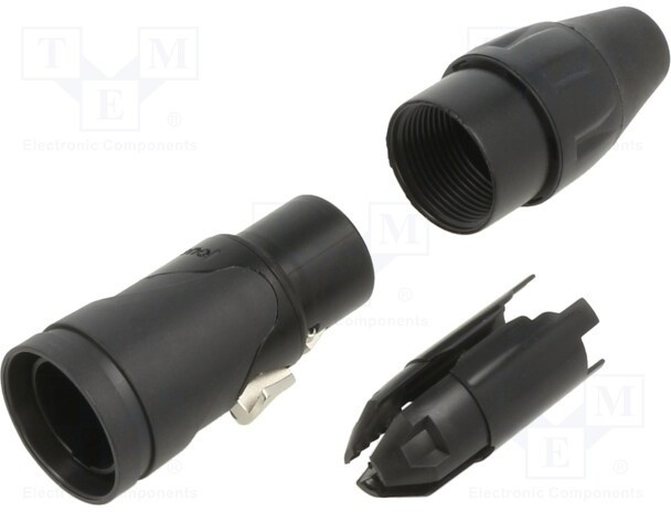 AXX3FB-AU, XLR Connector, Socket, Straight, Cable Mount, 3 Poles, 16AWG