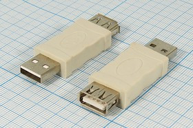 Переходник штекер USB тип A - гнездо USB тип A; №7098 штек USB A-гн USB A\\\комп