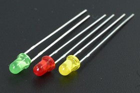 Светодиод 3 x 5, желтый, 30 мкд, 50 угол , цвет линзы: желтый матовый, SL-313YDSG, VOISE