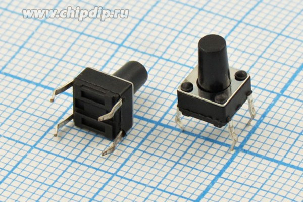 Тактовая кнопка, 6.0x 6.0x 9.0, алгоритм работы NO, контакты 4PF