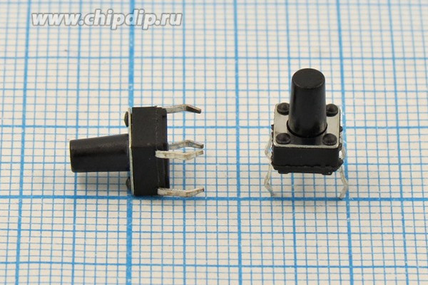 Тактовая кнопка, 6.0x 6.0x 9.0, алгоритм работы NO, контакты 4PF