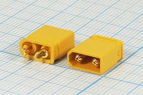 Разъем питания DC вилка, 2C, на кабель, XT-30M