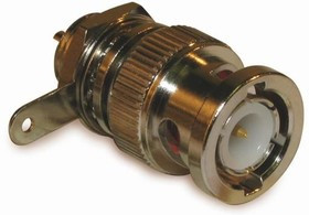 112420, RF Connectors / Coaxial Connectors BNC BULKHEAD PLUG 50 OHM BR/DL