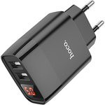 Блок питания (сетевой адаптер) HOCO C86A Illustrious 2xUSB, 2.4A с кабелем Lightning (1м) с дисплеем