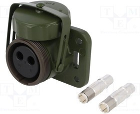 2725-13.00, Гнездо, круглый, "мама", PIN 2, с откидывающейся крышкой, 24В