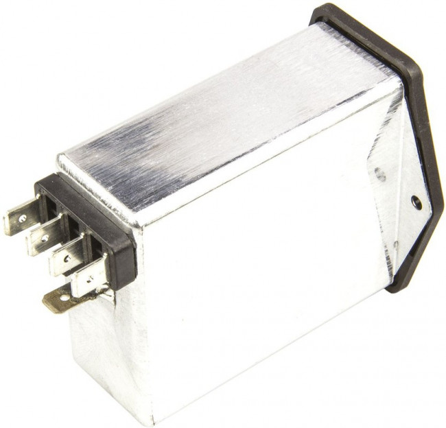 FN393-6-05-11, Filtered IEC Power Entry Module, IEC C14, General Purpose, 6 А, 250 В AC, 2-Pole Switch