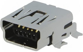 MX-67503-1230, Гнездо, USB B mini, на PCB, SMT, PIN: 5, горизонтальный, позолота MX-67503-1230, Гнездо, USB B mini, на PCB, SMT, PIN: 5, горизонтальный, позолота
