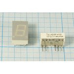 Светодиодный дисплей желтый, 7 сегментов, 1 разряд, высота 10,9 мм, 2500 мкд, HDSP-4131; №7016 Y СД