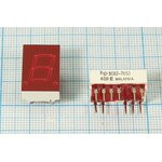 Светодиодный дисплей красный, 7 сегментов, 1 разряд, высота 10,9 мм, 1500 мкд, HDSP-E151