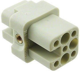 09210073101, Heavy Duty Power Connector Module, 10A, Female, Han D Series, 7 Contacts