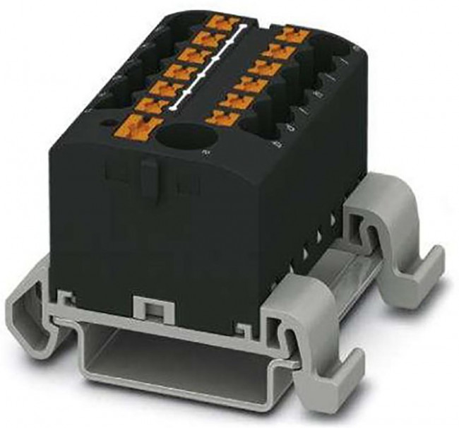 3273234, DIN Rail Terminal Blocks PTFIX6/12X2,5NS35ABK 2.5mm2 w/6mm2 feedi