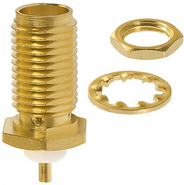 142-0701-401, RF Connectors / Coaxial Connectors REAR MT BLHD JCK GLD