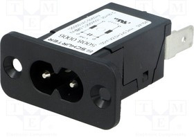 5008.0006, Разъем: питания AC, гнездо, "папа", 6А, 250ВAC, IEC 60320, -25-85°C