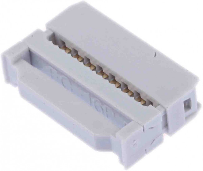 16-Way IDC Connector Socket for Cable Mount, 2-Row