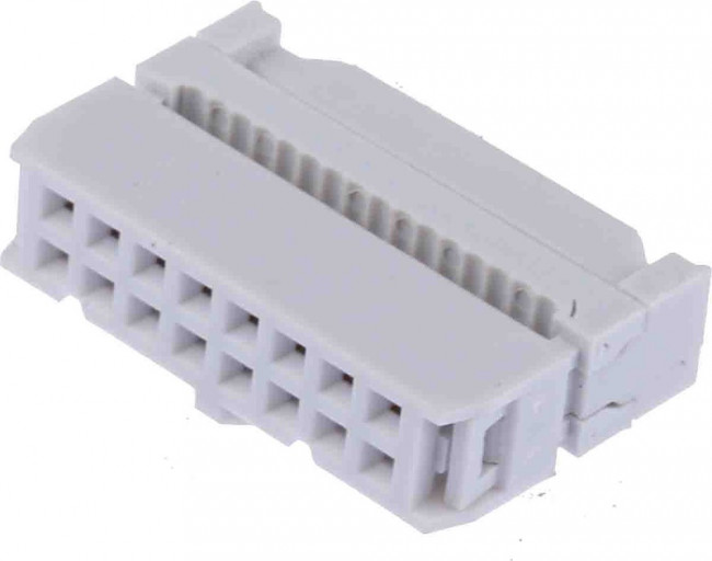 16-Way IDC Connector Socket for Cable Mount, 2-Row