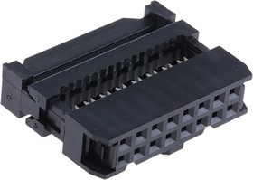16-Way IDC Connector Socket for Cable Mount, 2-Row