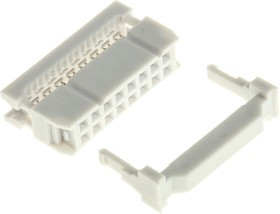 16-Way IDC Connector Socket for Cable Mount, 2-Row