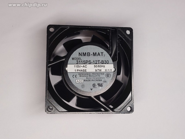 Вентилятор NMB 3115PS-12T-B30 115V 9/7W 80x38 клемма