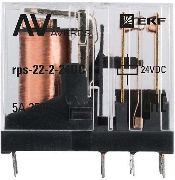 Реле промежуточное РП slim 22/2 5А 24В DC AVERES EKF rps-22-2-24DC Реле промежуточное РП slim 22/2 5А 24В DC AVERES EKF rps-22-2-24DC