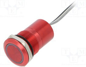 MC19MCRGR, Pushbutton Switches 19mm NormClsdAl Red Anodised Grn/Red LED