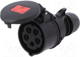 215-6X, Разъем: питания AC, трехфазный; вилка; "мама"; 16А; 400ВAC; IP44