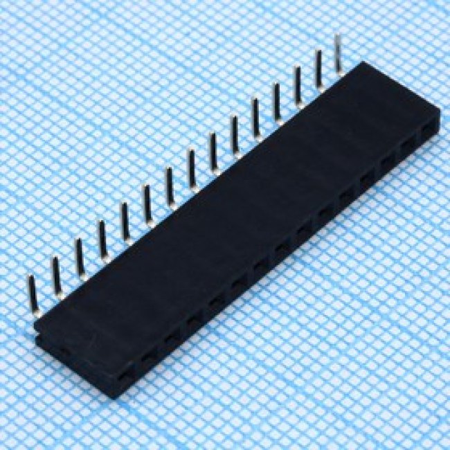 DS1024-1X15R0, (PBS-15R), гнездо на плату угловое (шаг 2.54 мм) 15 контактов