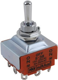 S38, SWITCH, TOGGLE, 3PDT, 15A, 125VAC