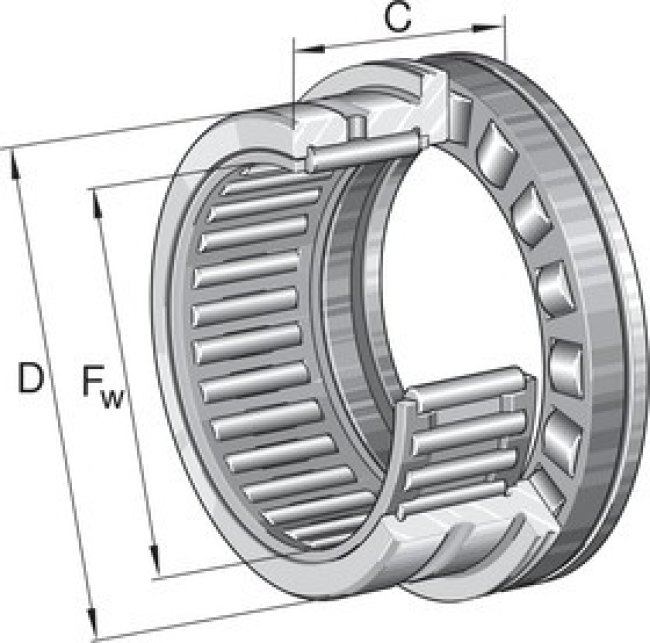 NKXR25-XL 25mm I.D Needle Roller Bearing, 37mm O.D