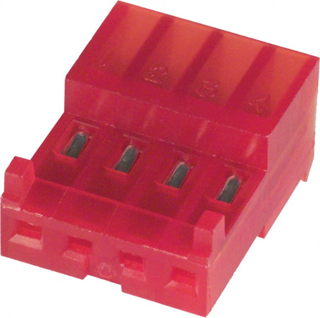 3-643813-4, Вилка, провод-плата, "мама", PIN: 4, с ключом, 2,54мм, IDC, МТА-100