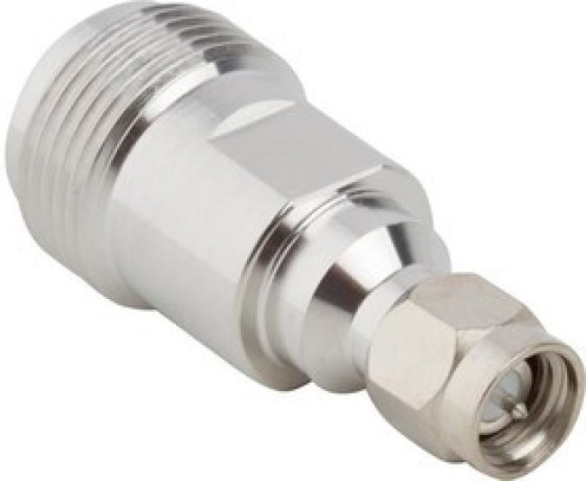 242265, RF Adapters - Between Series N Jack to SMA Plug Adapter, Low PIM