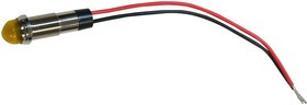 656-3304-303F, LED INDICATOR, PANEL, 12.7MM, YEL, 24V