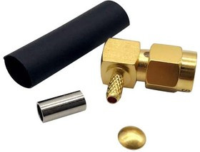 MC002124, Разъем РЧ / Коаксиальный, SMA Коаксиальный, Прямоугольный Штекер, Обжимной, 50 Ом, Латунь