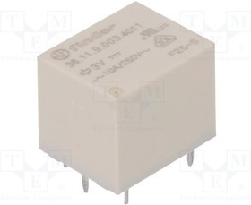 36.11.9.003.4011, Реле: электромагнитное, SPDT, Uобмотки: 3ВDC, 10A/250ВAC, 15А, 25Ом