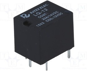 LQ-12, Реле: электромагнитное, SPDT, Uобмотки: 12ВDC, 20А, автомобильное