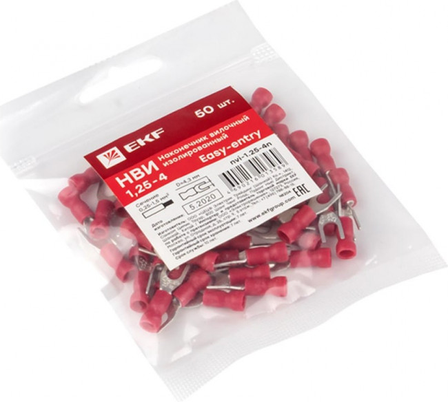 Наконечник вилочный изолированный НВИ 1.5-4 (50шт.) PROxima nvi-1.25-4n