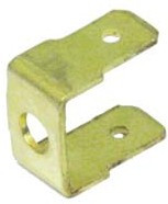 Клемма вилка, 6,3x0,8-2x"O"d4, латунь, угловая 90 градусов Клемма вилка, 6,3x0,8-2x"O"d4, латунь, угловая 90 градусов