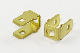 Клемма вилка, 6,3x0,8-2x"O"d4, латунь, угловая 90 градусов Клемма вилка, 6,3x0,8-2x"O"d4, латунь, угловая 90 градусов