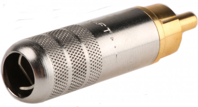 3502AAU, Cable Mount RCA Plug, Gold, 6A