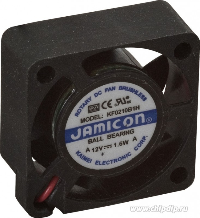 KF0210B1HR-R, (20*20*10 12V провод), Вентилятор 12В Dc, 20х20х10мм подшипник качения